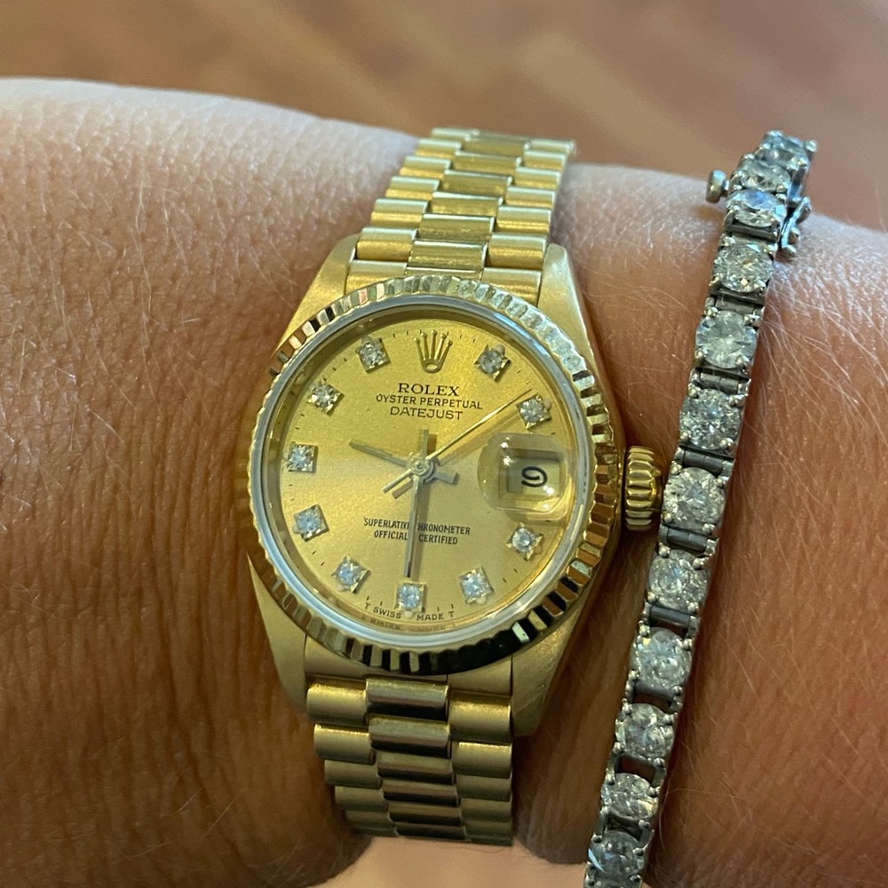 Authentic Rolex Datejust 26mm 18k gold